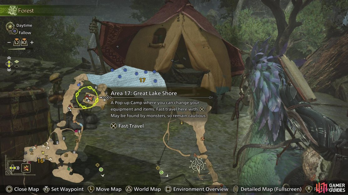 The best place to hunt for whoppers - and quite possibly the best place to fish in general - is area 17 in the Scarlet Forest. There&rsquo;s even a campsite nearby!