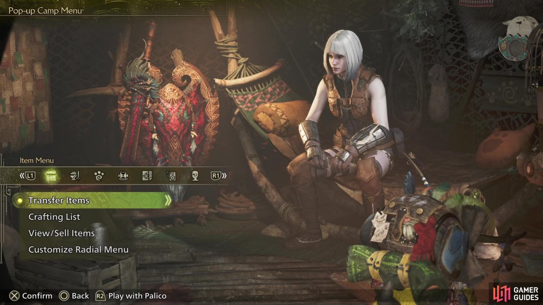 A Pop-Up Camp will allow you to use the same features as a base camp tent - changing out gear, storing and retrieving items, customizing your armor and character, etc.