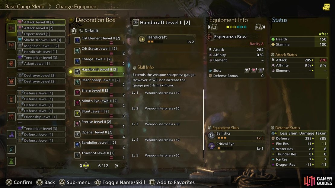 Various skills can influence how your weapon&rsquo;s sharpness works.