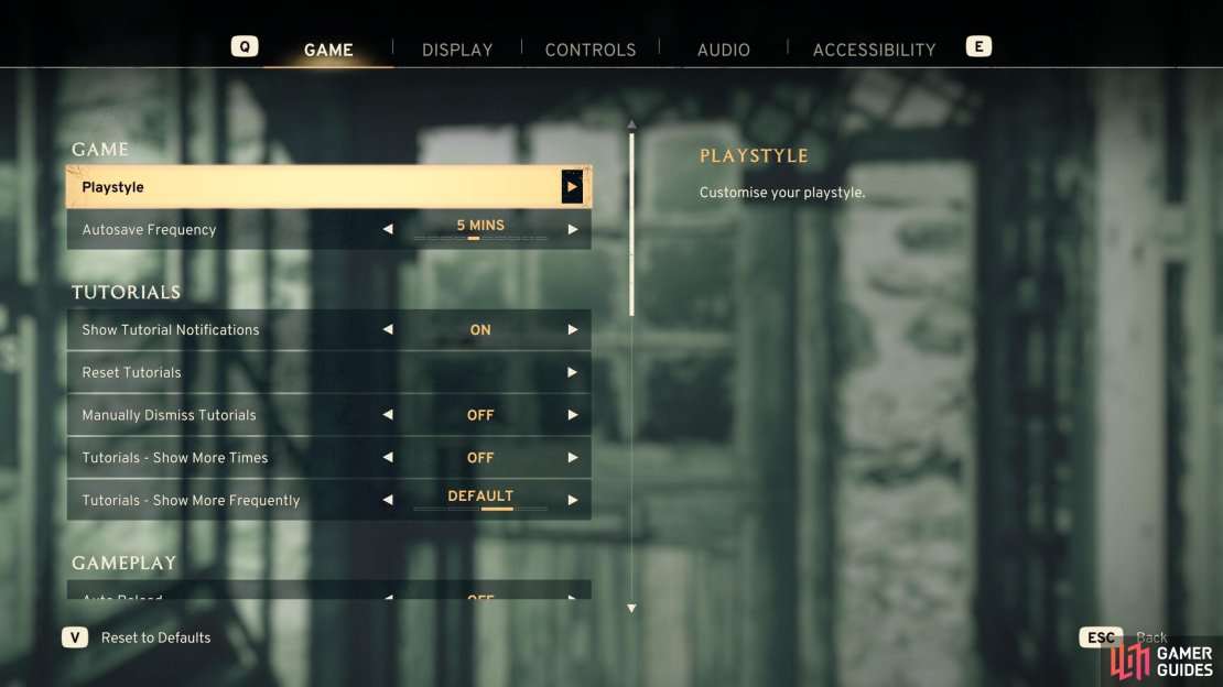Once you&rsquo;ve started a game, you can change difficulty at any time by going into the options menu, selecting the &ldquo;Game&rdquo; tab and picking the &ldquo;Playstyle&rdquo; option.
