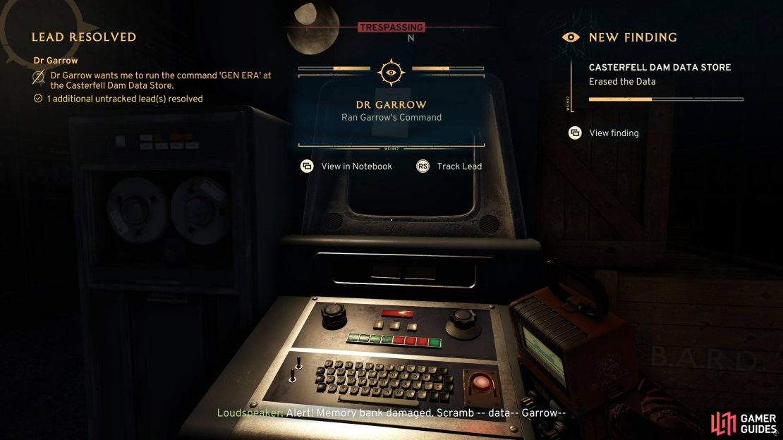 Picking GEN ERA erases the bunker data.