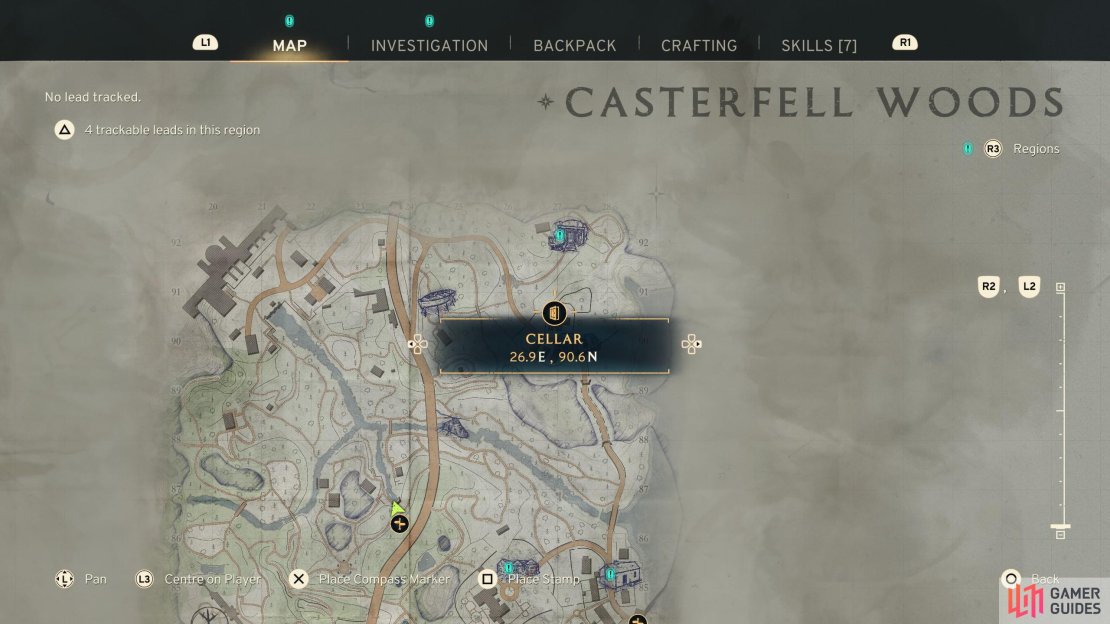 Make your way to the northeastern corner of the Cresterfell Woods - your goal is a cellar behind the Garden Centre building.