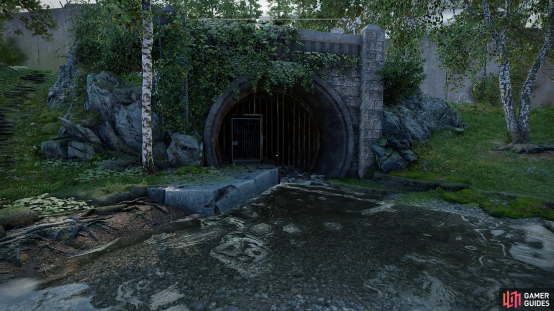 Find the sewer entrance along the northeastern edge of Slatten Dale,