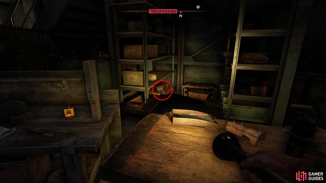 In the large workshop room on the southern end of the bunker, jump over a table to find a fifth Training Stim on a shelf,
