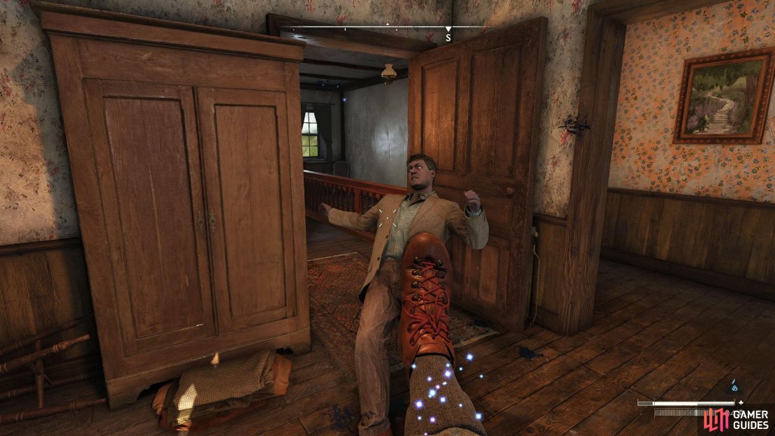 Opening the Bedroom Door will have an infected Phillip attack you.