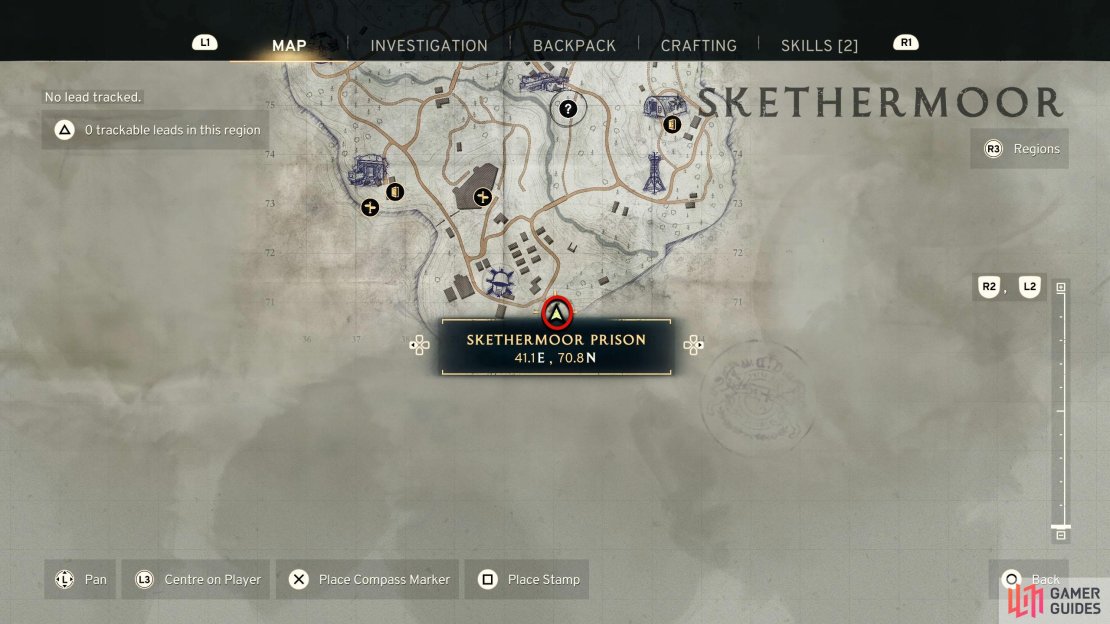 Skethermoor Prison is a hostile area located at the far south of the map.