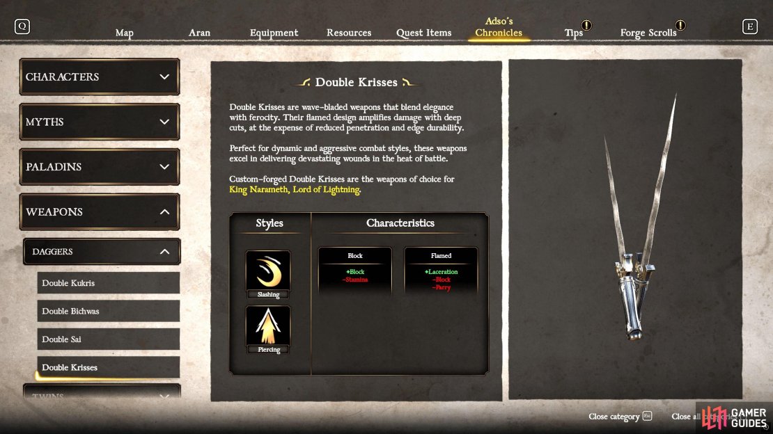 The Double Krisses are all about power. These are perfect for the aggressive playstyle where defense is not needed.