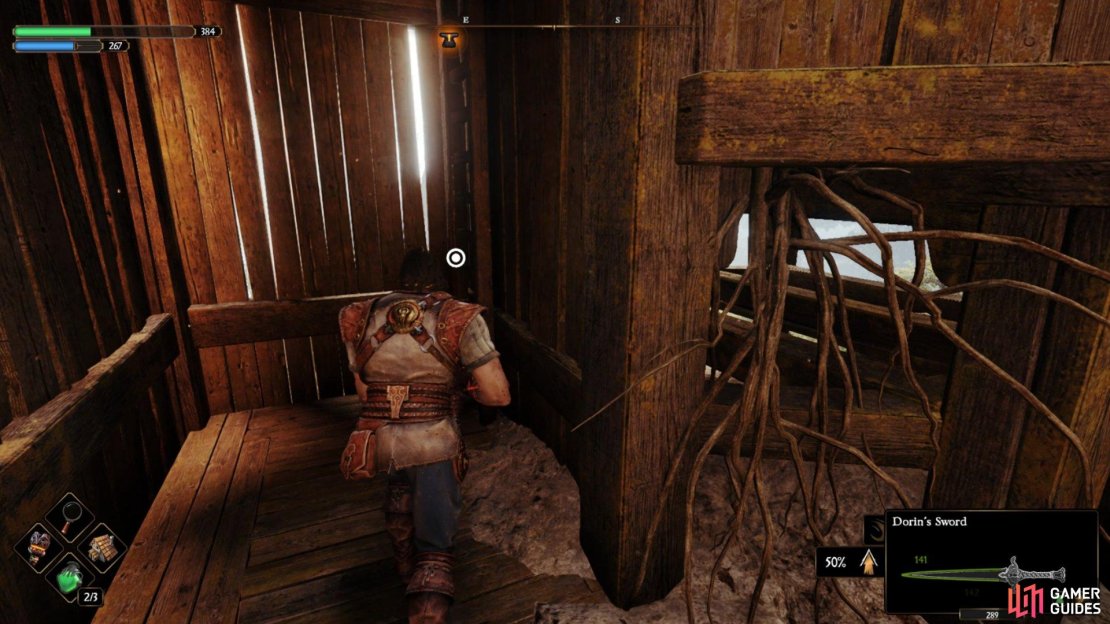 The ladder leads back up to where you entered the last building.