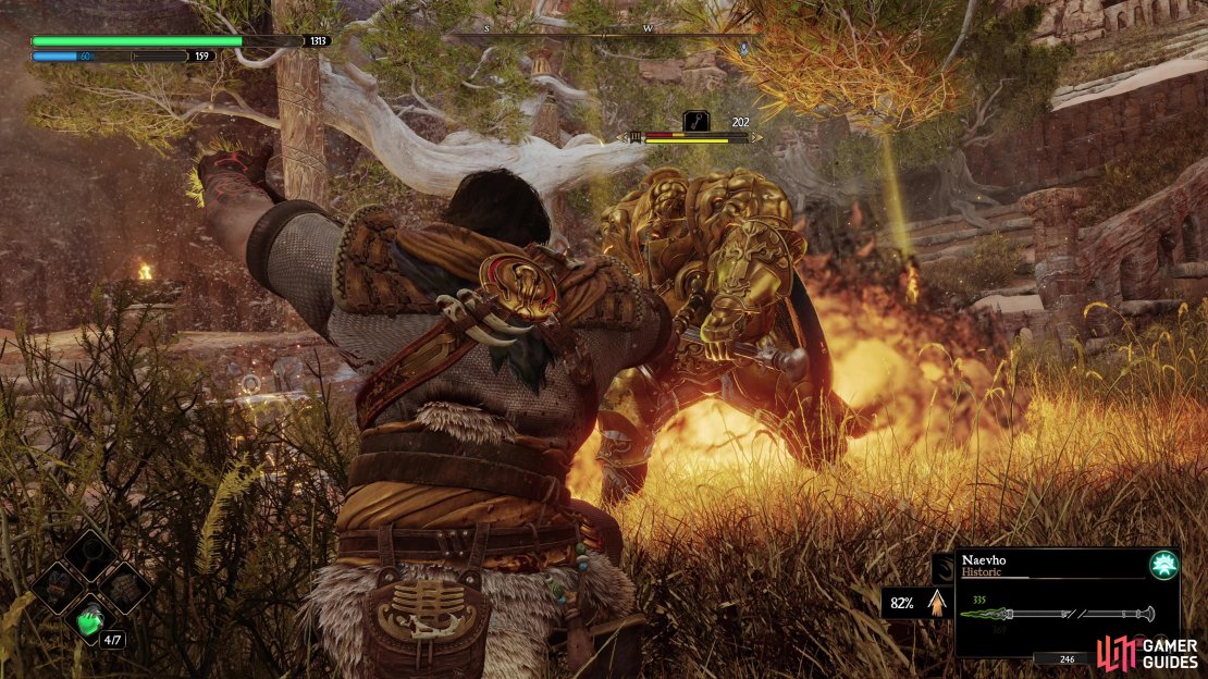 Spears in Blades of Fire allow you to strike at your foes from range.