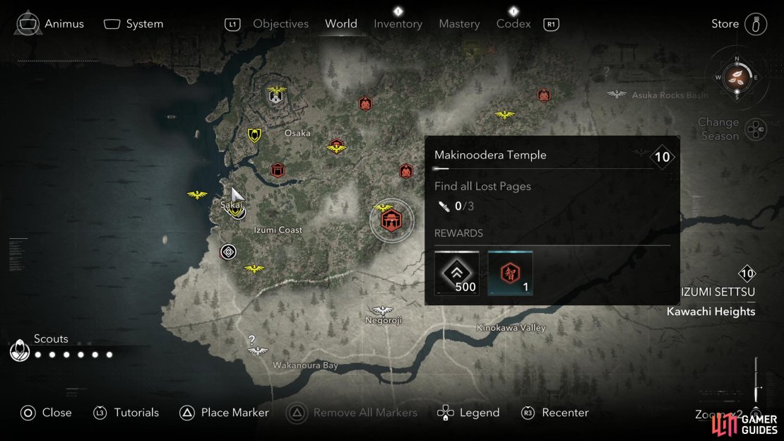 Makinoodera Temple can be found in south-central Izumi Settsu - where you&rsquo;ll start the game as Naoe post-tutorial.