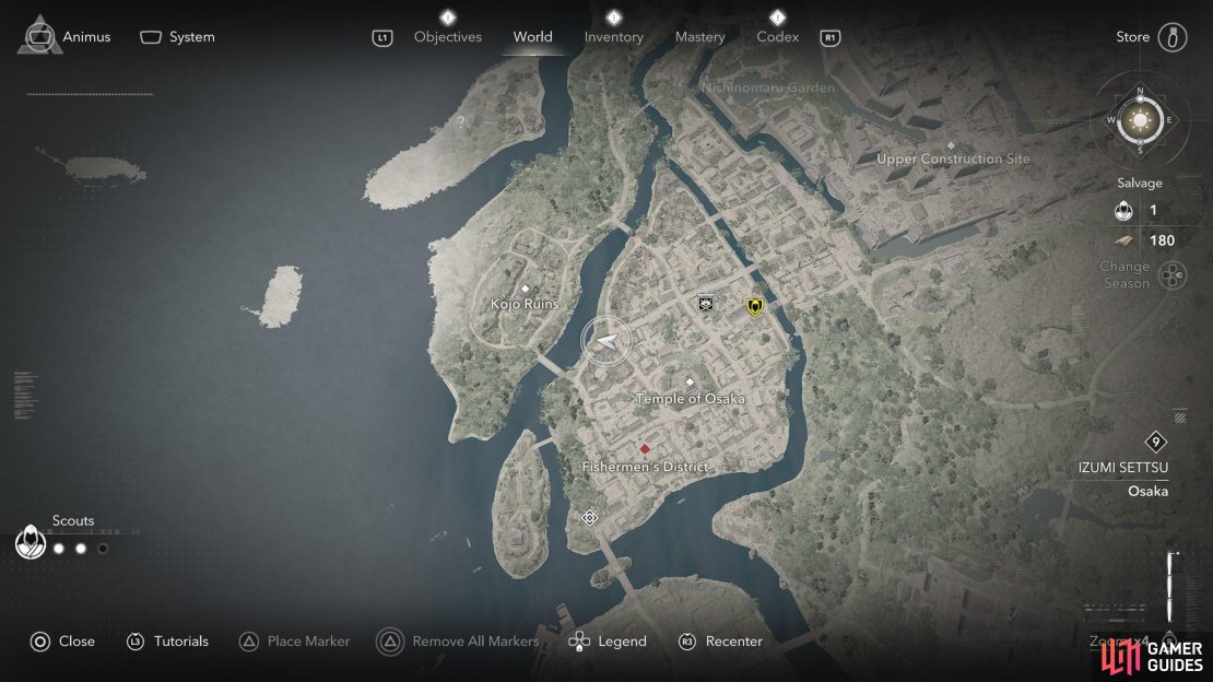 The location of Butterfly #6 on the map.
