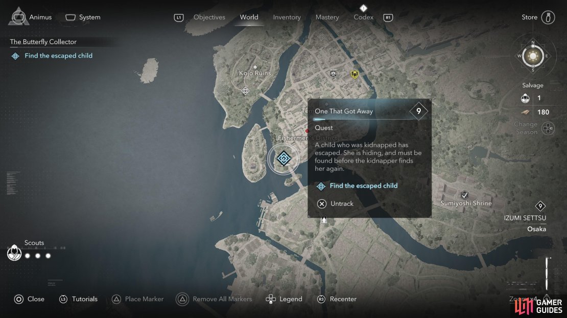 The escaped child can be found here, on the map.