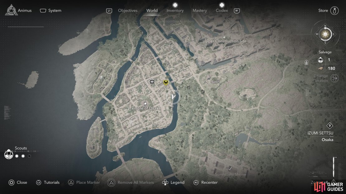 The location of Butterfly #1 on the map.