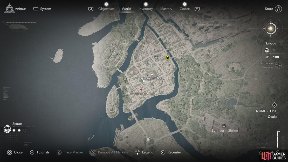 The location of Butterfly #3 on the map.