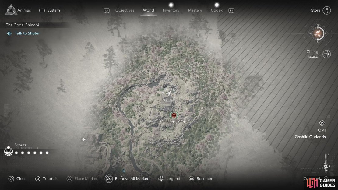 The second Lost Page is to the north of the temple icon on the map.
