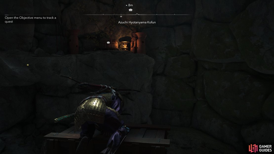 You will need to move the wooden box to reach the ledge with the chest.