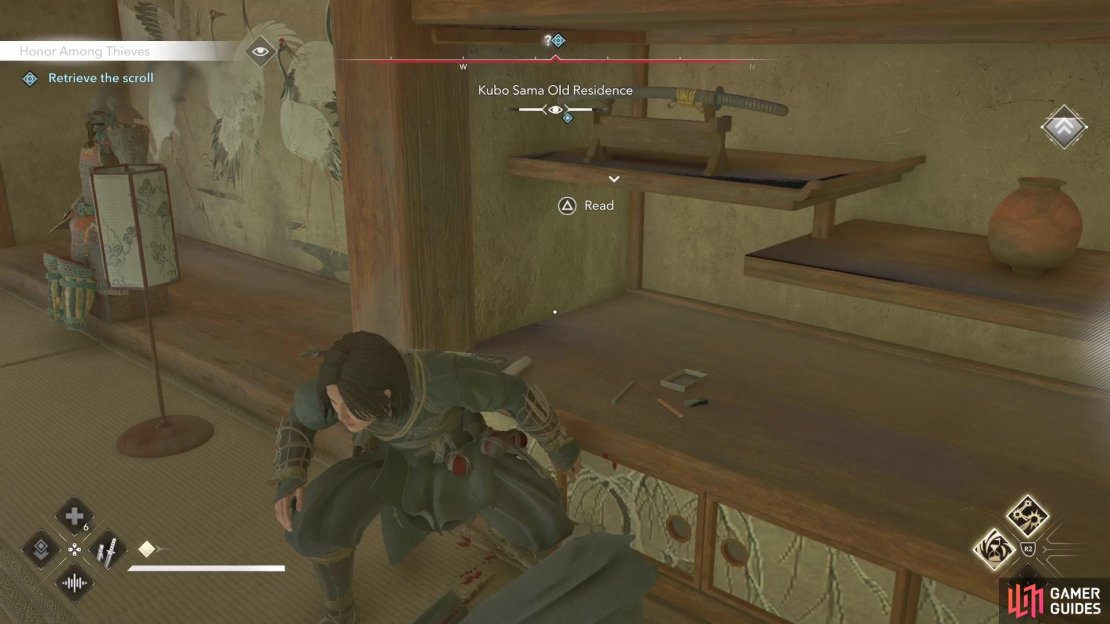 Continue going after the blue dots to find items.