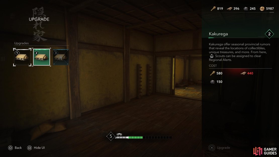 Head to the Hideout and upgrade the Kakurega to Rank 2.