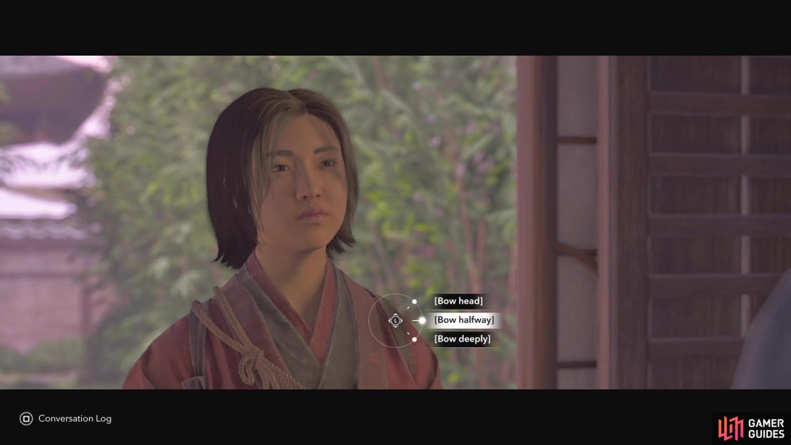 When asked how to bow, choose the halfway option for the correct answer.