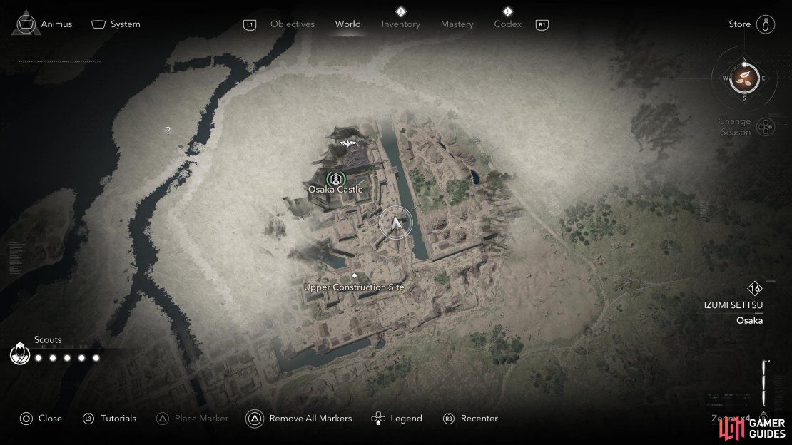 The first Samurai Daisho can be found to the southeast of the castle.