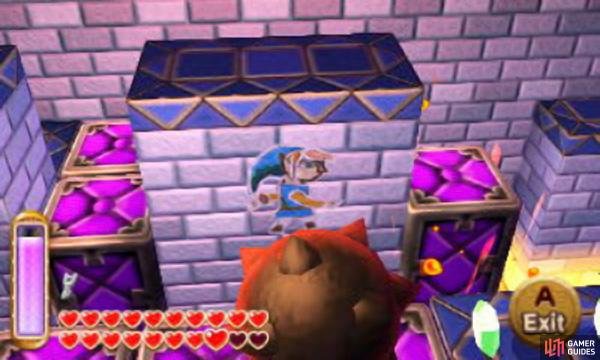 The purple platforms will appear as you&rsquo;re near them, so the trick is to memorize what makes them appear (and dissapear) so you can roll each spiked ball to the other end of the room (the second one on the right of the room requires you to merge with the walls in your way as the ball runs down to your left - see screenshot above).