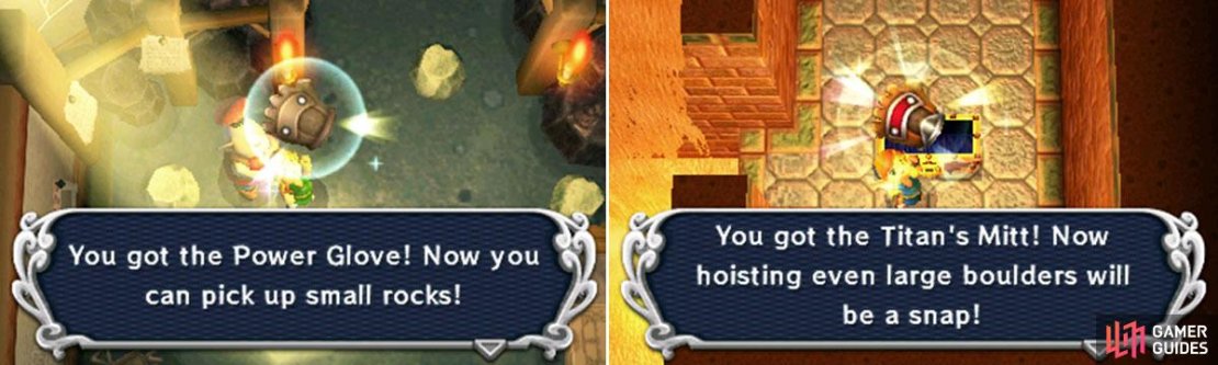 Obtained: Rosso (after the first dungeon) How to use: A Button Upgrade and how: Titan’s Mitts (Desert Palace)
