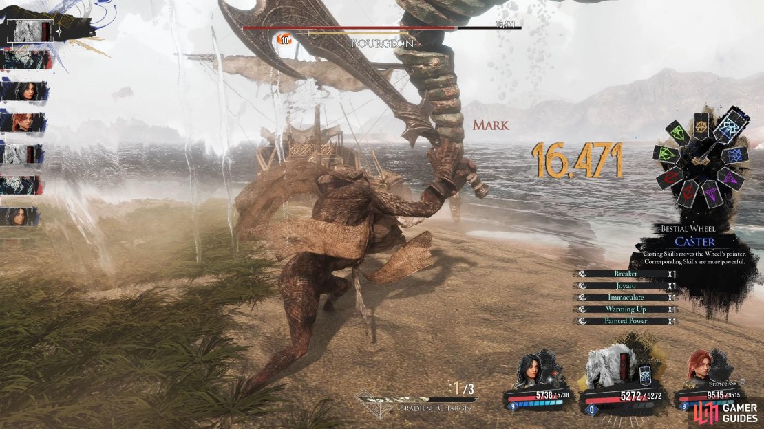 Chevali&egrave;re Combo is a multi-hit attack that deals more when the Bestial Wheel displays a Balanced Mask.