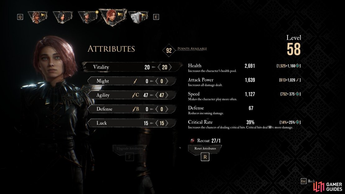 The suggested attribute allocation until you reach the end of Act 2.