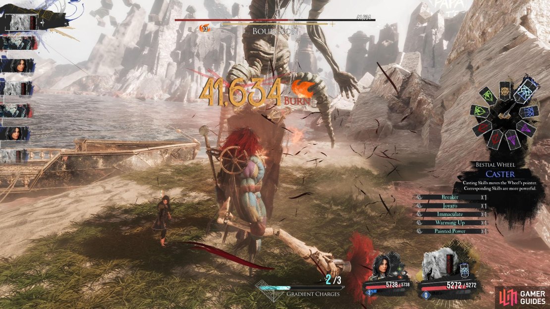 Sakapatate Fire will transform you into a Sakapatate and fire three barrages of explosive bullets at the enemy from your cannon.