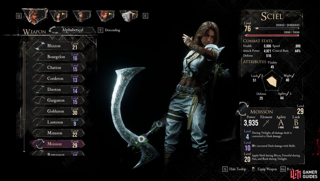 Sciel wields a double-bladed Scythe to make quick work of the Nevrons.