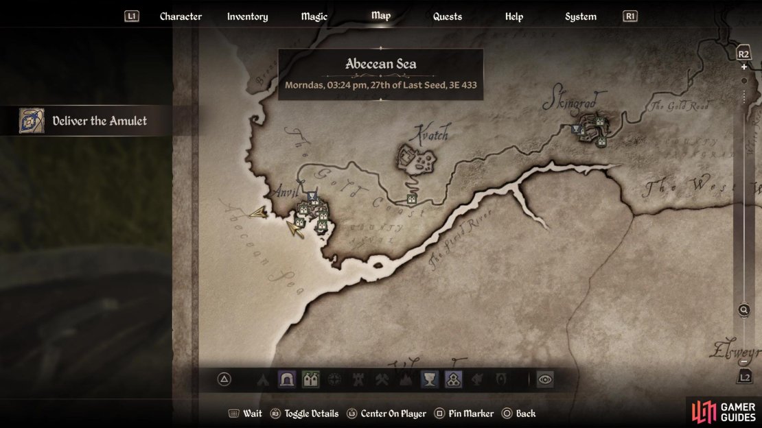 The Fin Gleam is located just to the west of the city of Anvil.
