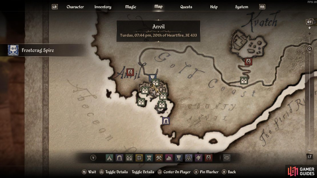 This is where you will find the Mages Guild in Anvil.