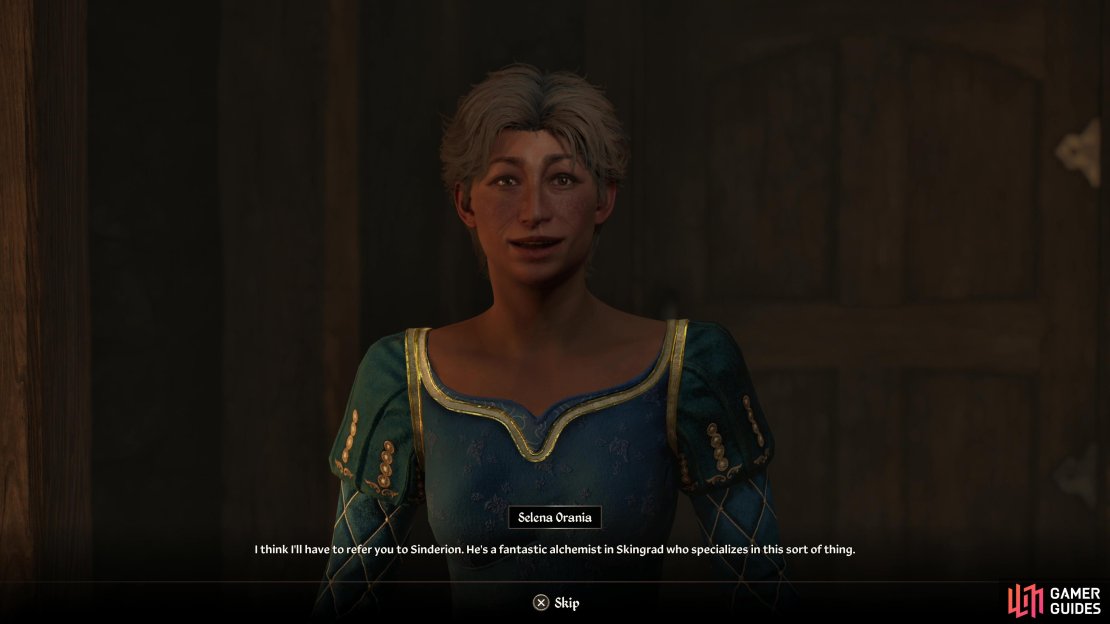 Talk to an alchemist and they&rsquo;ll refer you to Sinderion,