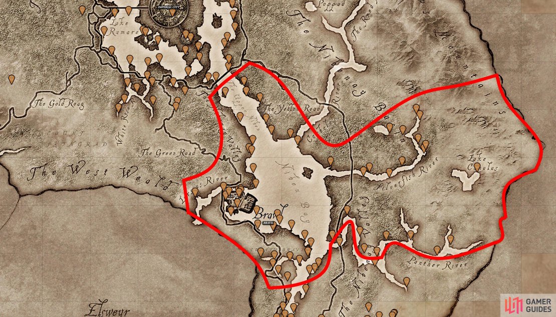 The table below covers the Nirnroots found in The Upper Niben, Niben Bay and Bravil.