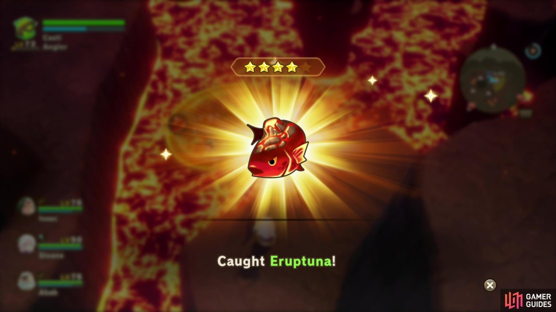 The Eruptuna is the only boss fish you can find in lava. It&rsquo;ll spawn in the northern reaches of the Moltana Wastes, but only once you&rsquo;ve reached Area Rank 5+.