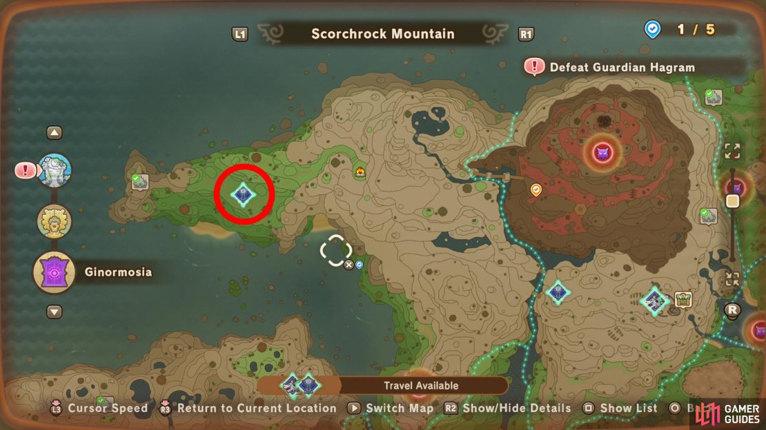 The location of Googlolly&rsquo;s Tower on the map.