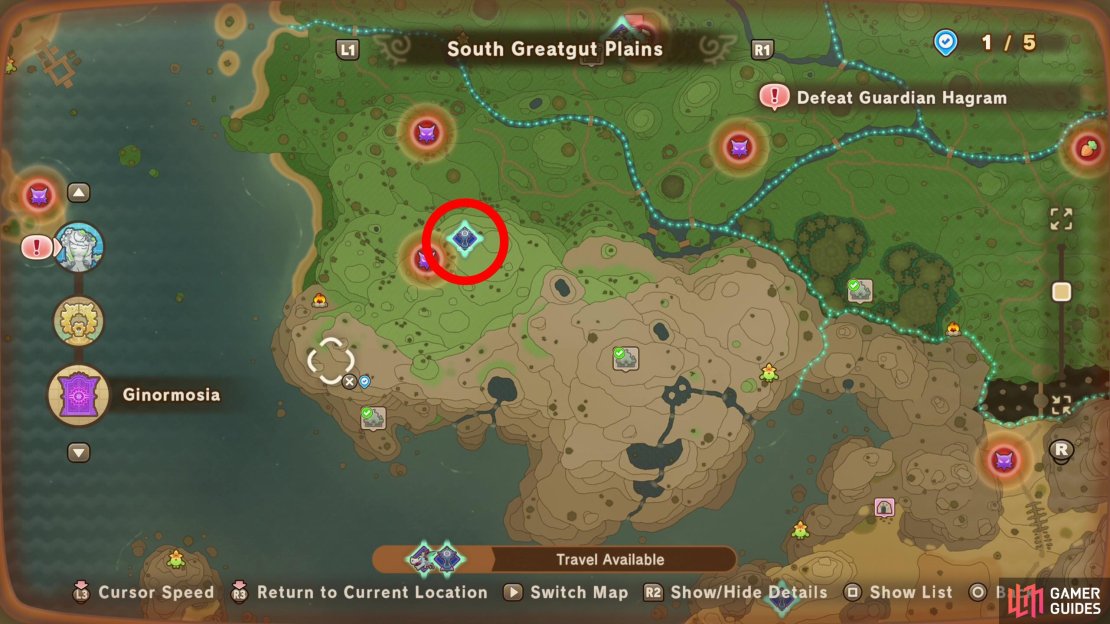 The location of Googlierre&rsquo;s Tower on the map.