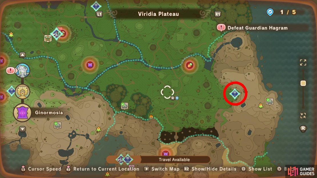 The location of Googlilock&rsquo;s Tower on the map.