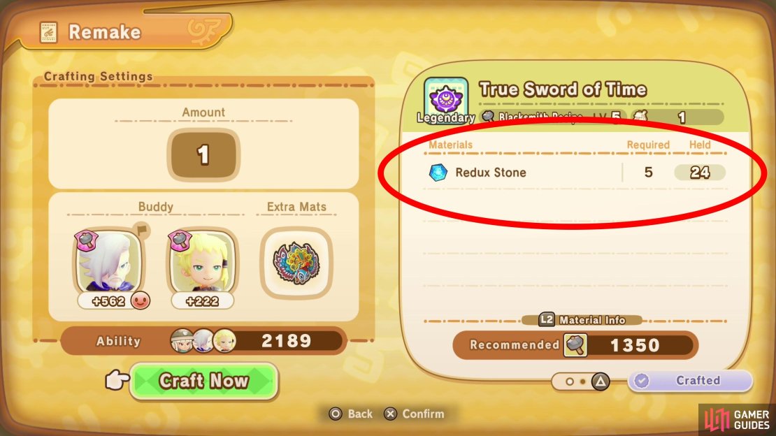 Each time you Remake an item, you&rsquo;ll need to spend Redux Stones,