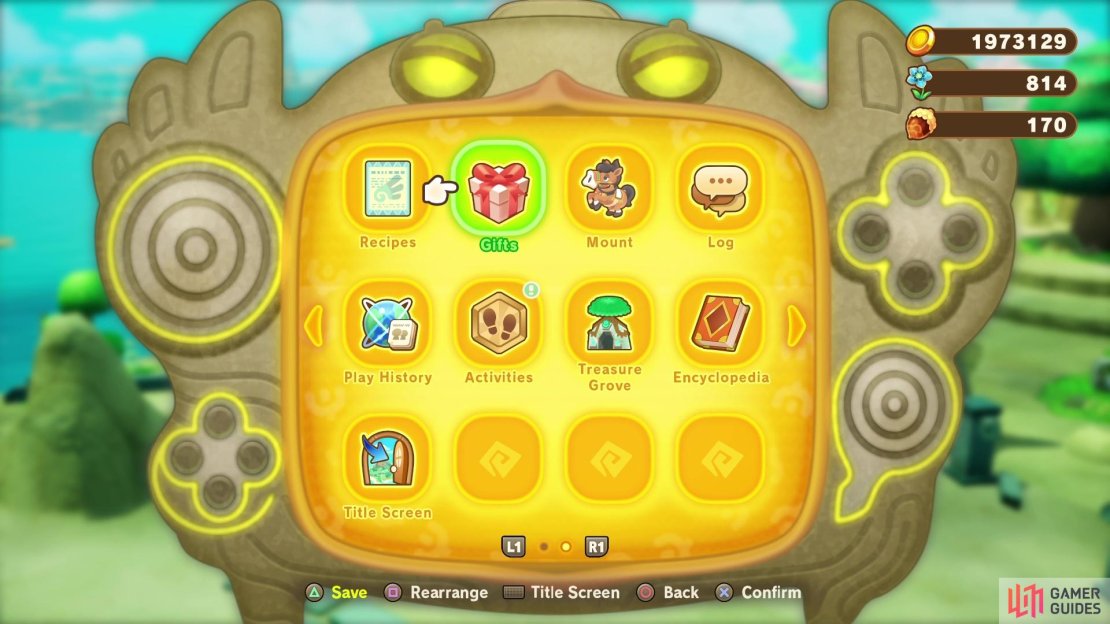 To get started, head to the Gifts option on your Weird Pad.