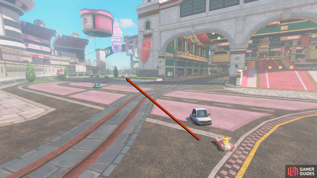 From the last panel, take the warp pipe up, and follow the road around the corner to the north.