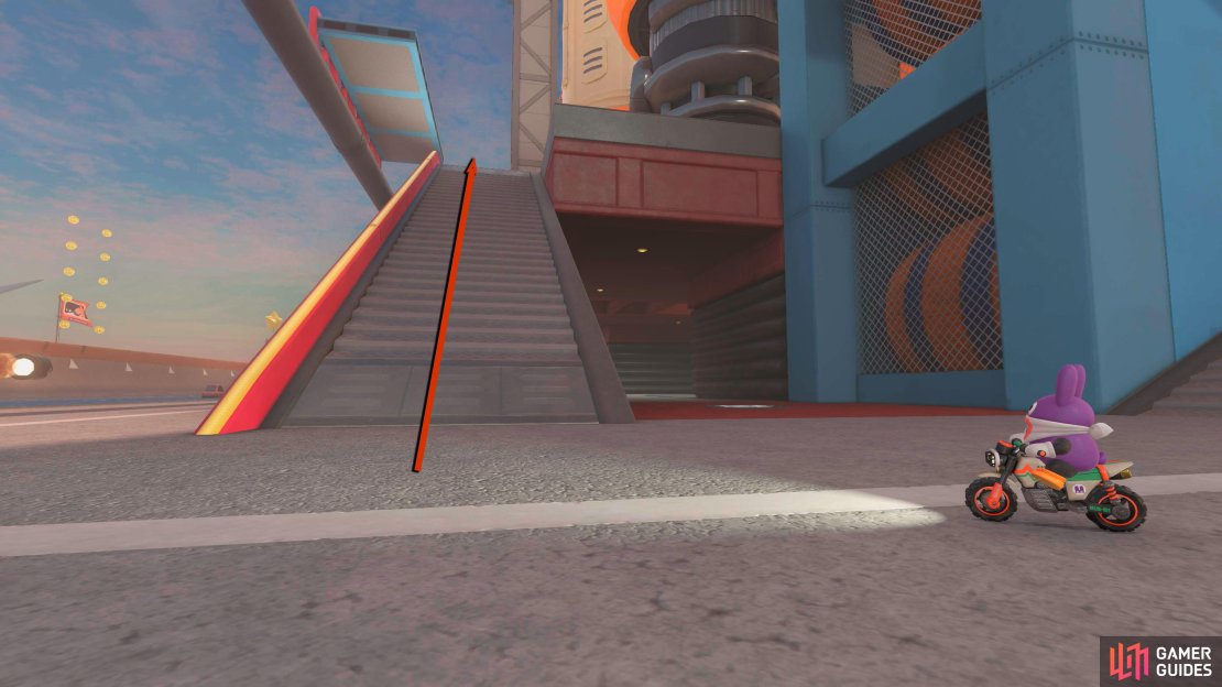 From the last panel, take the stairs up to the next floor.