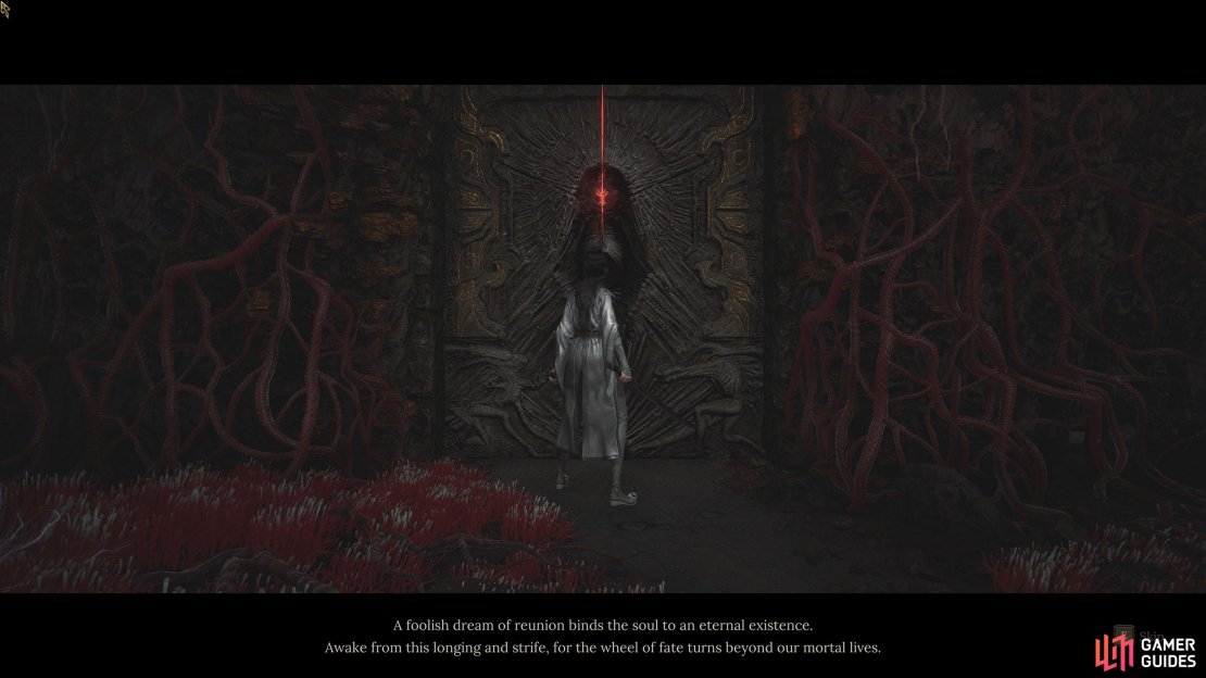 Interact with the riddle door near the shrine.