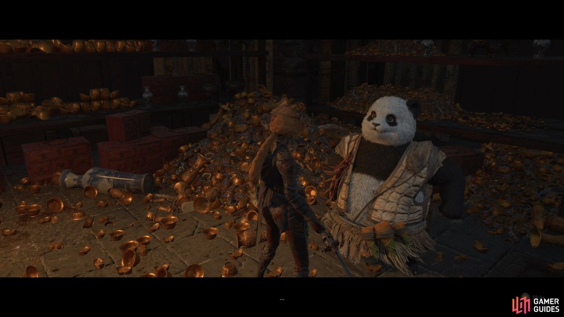 Take the lift down in Snowfall Palace to find the Panda in Chapter 2.