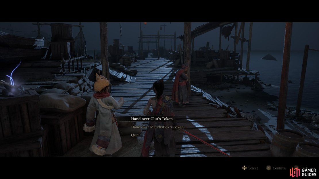 When you find the Tokens, return to Shen Jing&rsquo;an at the Ferry Overlook and hand them both over to him. Image via Gamer Guides / 505 Games.