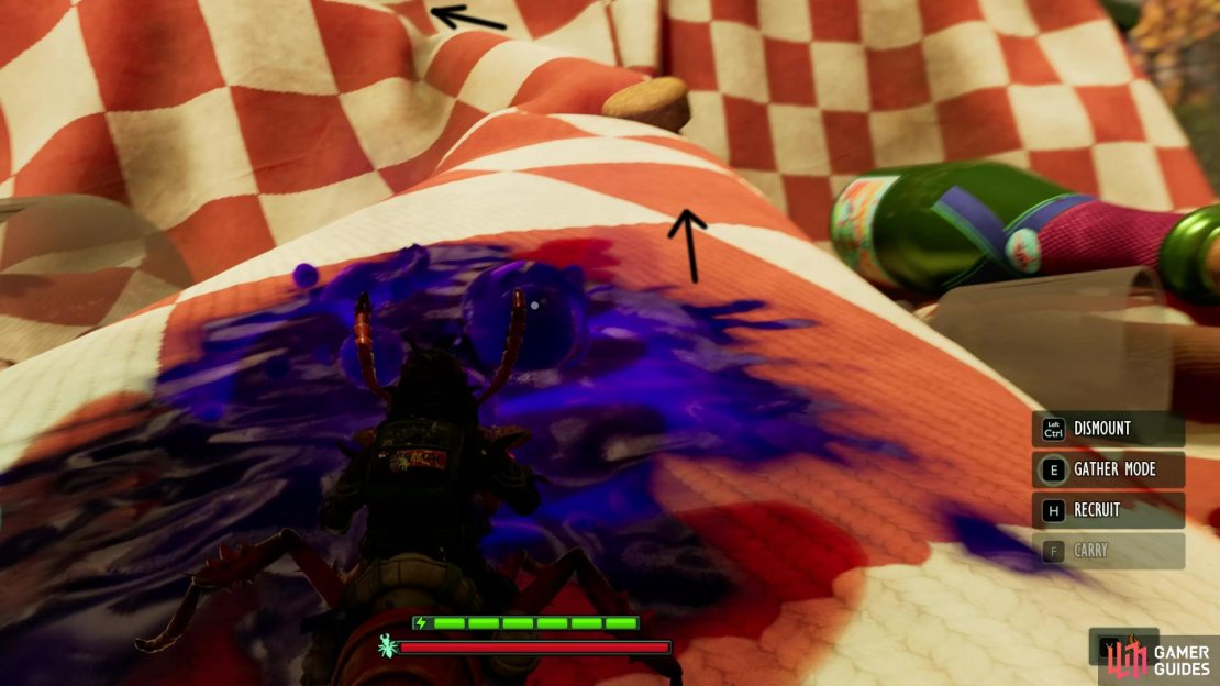 From the southeast of the Picnic table, run from the ground onto the low level of the Table Cloth. Image via Gamer Guides / Obsidian.