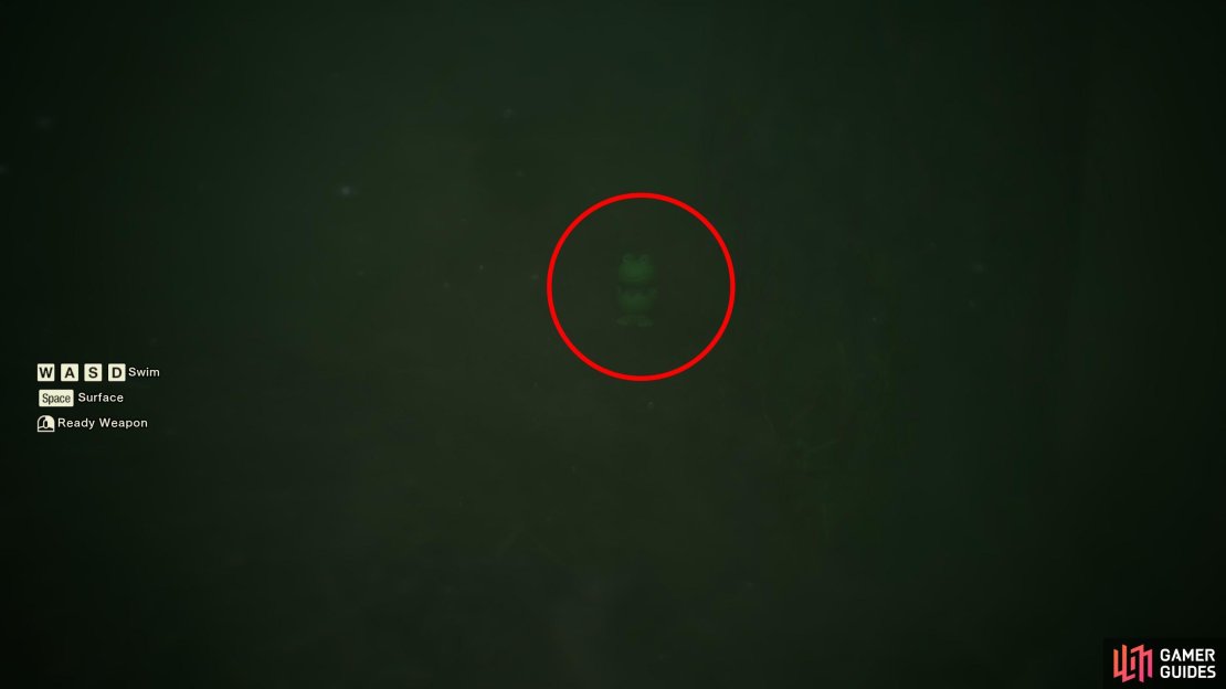 Swim to the northeastern shore of this area and turn northwest to find a tree along some cliffs. GA-KO 12 is on this tree&rsquo;s branch, and if you dive and search the pond floor here you&rsquo;ll also find this Kerotan near the tree.