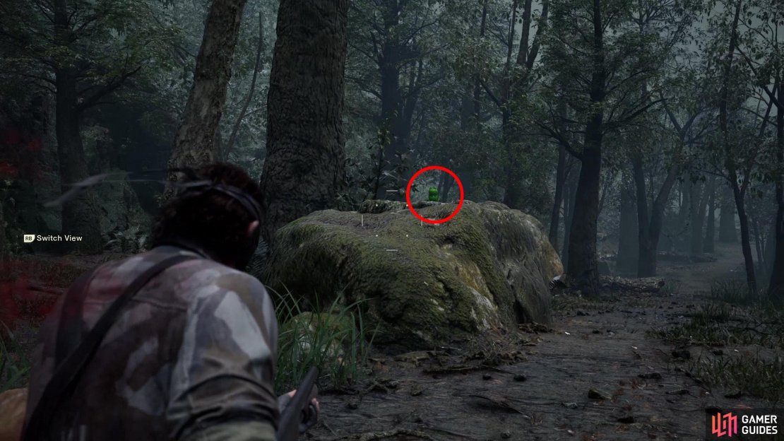 Aim forward and to the left at the start of this map and you&rsquo;ll spot this Kerotan on a rock. We used the shotgun to pick it off as we drove up to it.