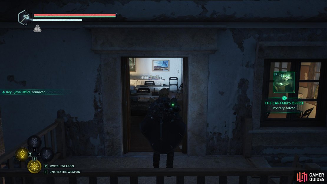 Here&rsquo;s how to complete the Captain&rsquo;s Office Mystery in Hell is Us. Image via Gamer Guides / Nacon.