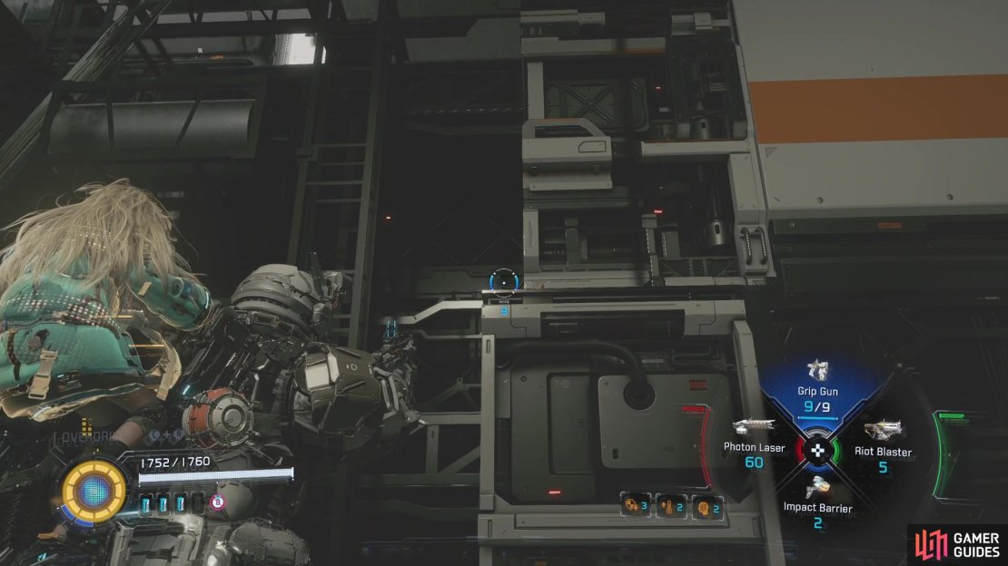 The first Cabin is right before the Caution Zone in the first area. Check this wall by the isolated Upgrade Component platform.